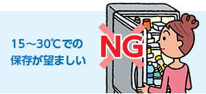 15〜30℃での保存が望ましい